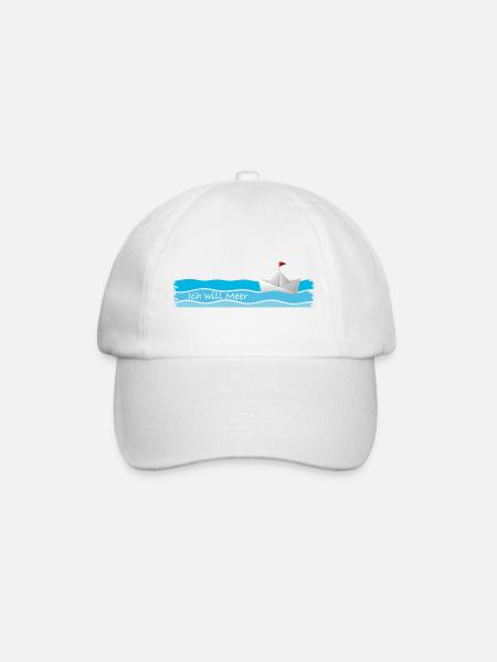Ich will Meer - Baseballkappe - Weiß/Weiß