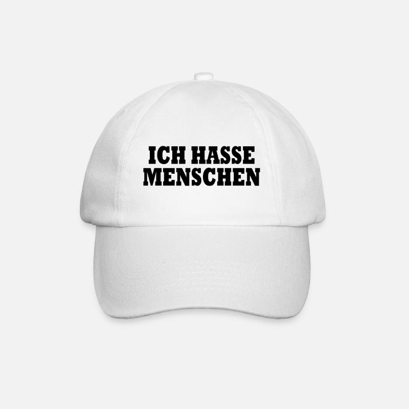 Ich hasse menschen - Baseballkappe - Weiß/Weiß