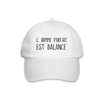 L' homme parfait est balance humour balance cadeau - Casquette classique - blanc/blanc - Devant
