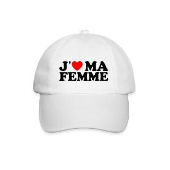 J'aime Ma Femme Cadeau Homme Marié Coeur Rouge - Casquette classique - blanc/blanc - Devant