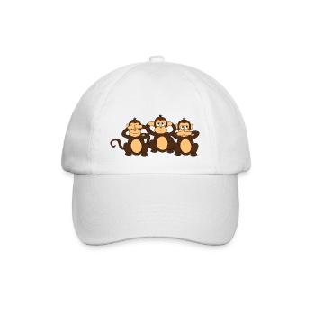 3 Affen, 3 singes - Casquette classique - blanc/blanc - Devant