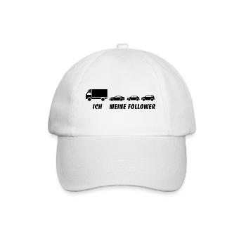Ich und meine Follower - LKW - Stau - Baseballkappe - Weiß/Weiß - Vorne