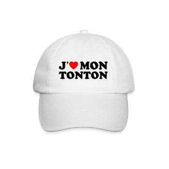 J'aime Mon Tonton Cadeau Oncle Coeur Rouge - Casquette classique - blanc/blanc - Devant