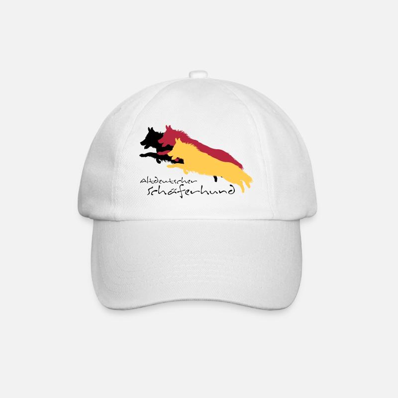 altdeutscher schäferhund - Baseballkappe - Weiß/Weiß