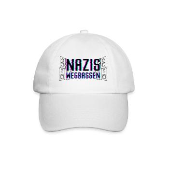 Anti Nazi Techno Spruch - Baseballkappe - Weiß/Weiß - Vorne