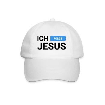 Ich Folge Jesus - Baseballkappe - Weiß/Weiß - Vorne