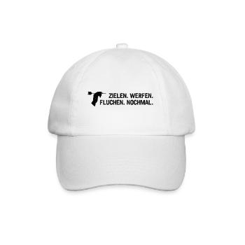 Dart Zielen Werfen Fluchen Nochmal - Baseballkappe - Weiß/Weiß - Vorne