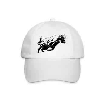 Bull Bovine Art Sketch Graphic Wild Animal Lover - Baseball Cap - white/white - Front