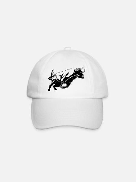 Bull Bovine Art Skizze Grafik Wildtierliebhaber - Baseballkappe - Weiß/Weiß