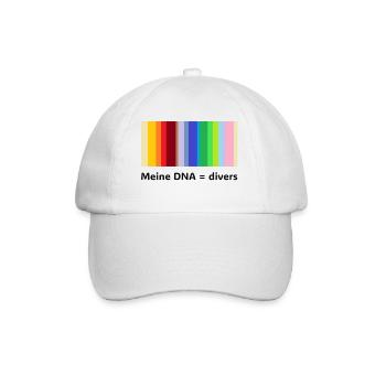 Meine DNA = divers - Baseballkappe - Weiß/Weiß - Vorne