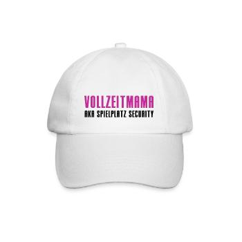 Vollzeitmama AKA Spielplatz Security - Baseballkappe - Weiß/Weiß - Vorne