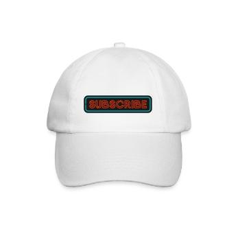 Neon Subscribe Design - Baseballkappe - Weiß/Weiß - Vorne