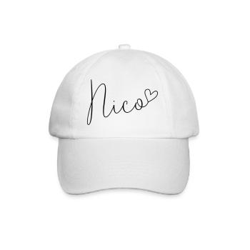 Nicole Name Vorname Junge - Baseballkappe - Weiß/Weiß - Vorne
