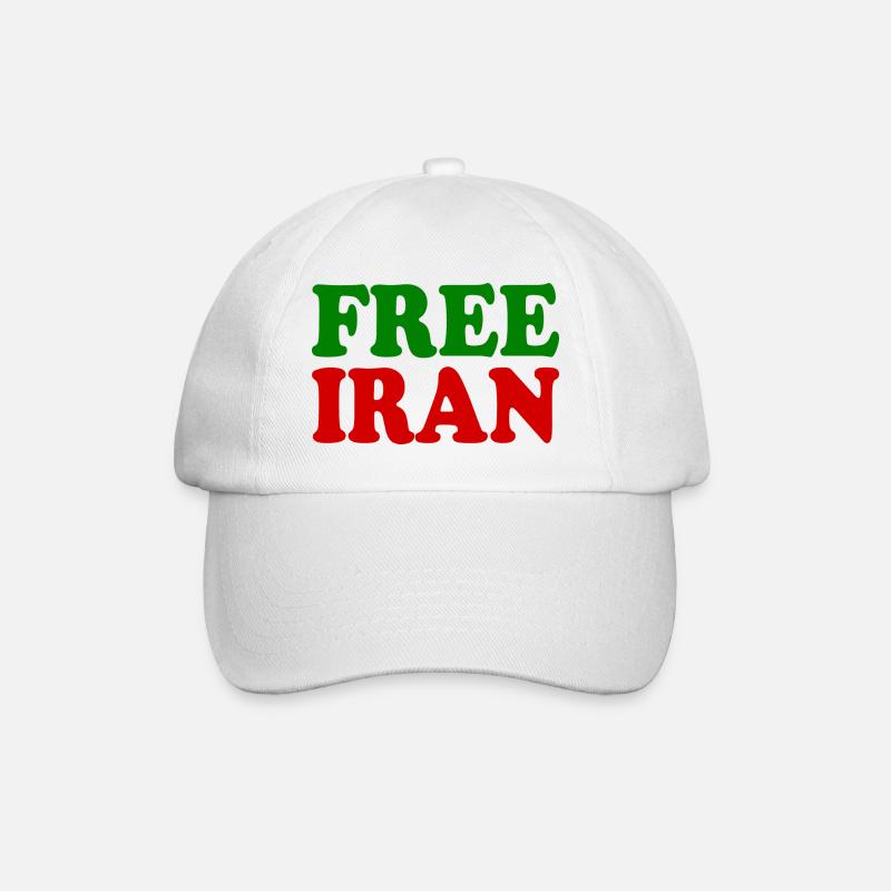 Free iran - Baseballkappe - Weiß/Weiß