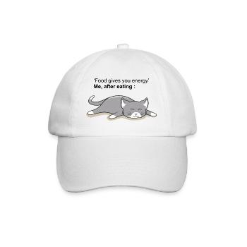 Meme Katze Lustige Tiere Sprüche Grafik - Baseballkappe - Weiß/Weiß - Vorne