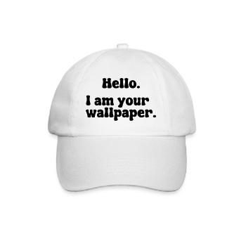 Hello i am your wallpaper meme - Baseball Cap - white/white - Front