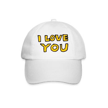 I Love You - Baseballkappe - Weiß/Weiß - Vorne