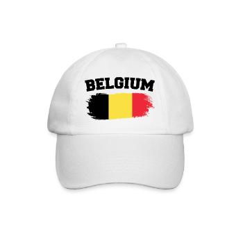 Vintage Belgische Flagge Retro Belgisch - Baseballkappe - Weiß/Weiß - Vorne