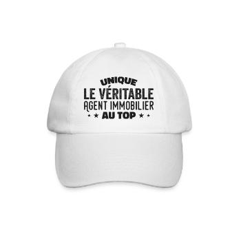 le véritable Agent Immobilier au top - Casquette classique - blanc/blanc - Devant