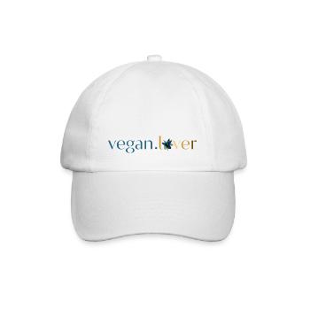 Veganer Liebhaber blaue Goldblume - Baseballkappe - Weiß/Weiß - Vorne