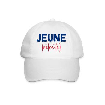 Jeune Retraité Cadeau Humour Papa Papy - Casquette classique - blanc/blanc - Devant