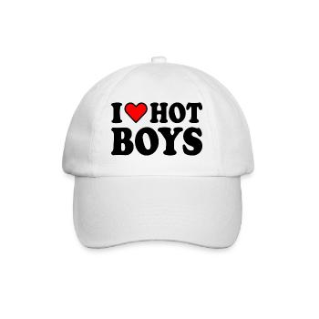 I love hot boys - Casquette classique - blanc/blanc - Devant
