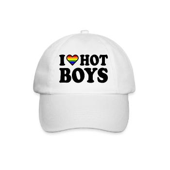 I love hot boys - Baseball Cap - white/white - Front