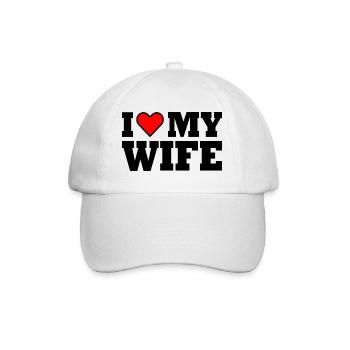 I love my wife - Baseballkappe - Weiß/Weiß - Vorne