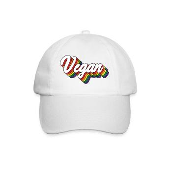 Vegan Rainbow - Baseballkappe - Weiß/Weiß - Vorne