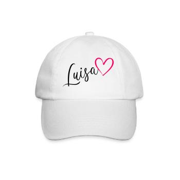 Luisa Nom Prénom Rose coeur - Casquette classique - blanc/blanc - Devant