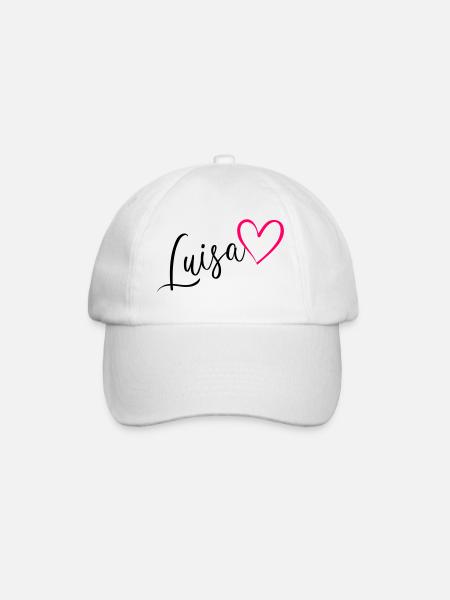 Luisa Name Vorname Herz pink - Baseballkappe - Weiß/Weiß