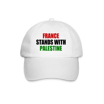 France stands with palestine - Baseballkappe - Weiß/Weiß - Vorne