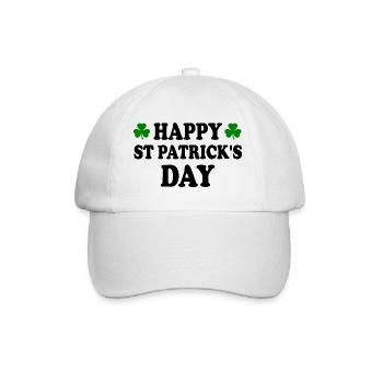 happy st patrick's day - Baseball Cap - white/white - Front
