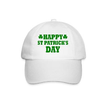 happy st patricks day - Baseball Cap - white/white - Front