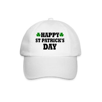 happy st patricks day - Baseball Cap - white/white - Front