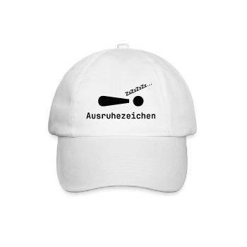 Geschenk, Geschenkidee, ausruhen, schlafen, müde, - Baseballkappe - Weiß/Weiß - Vorne