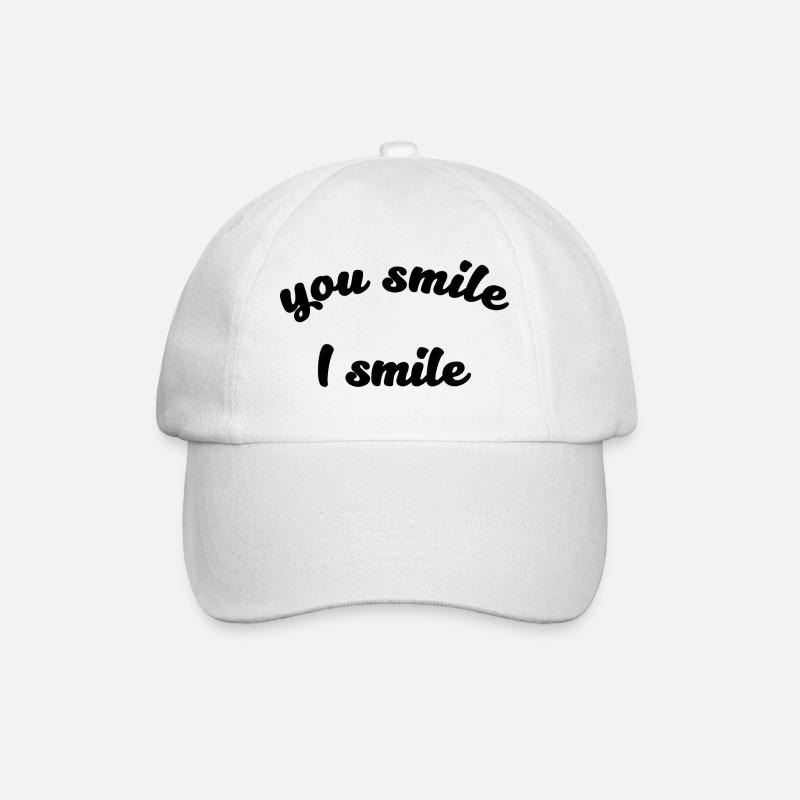 You Smile I Smile Quote - Baseball Cap - white/white