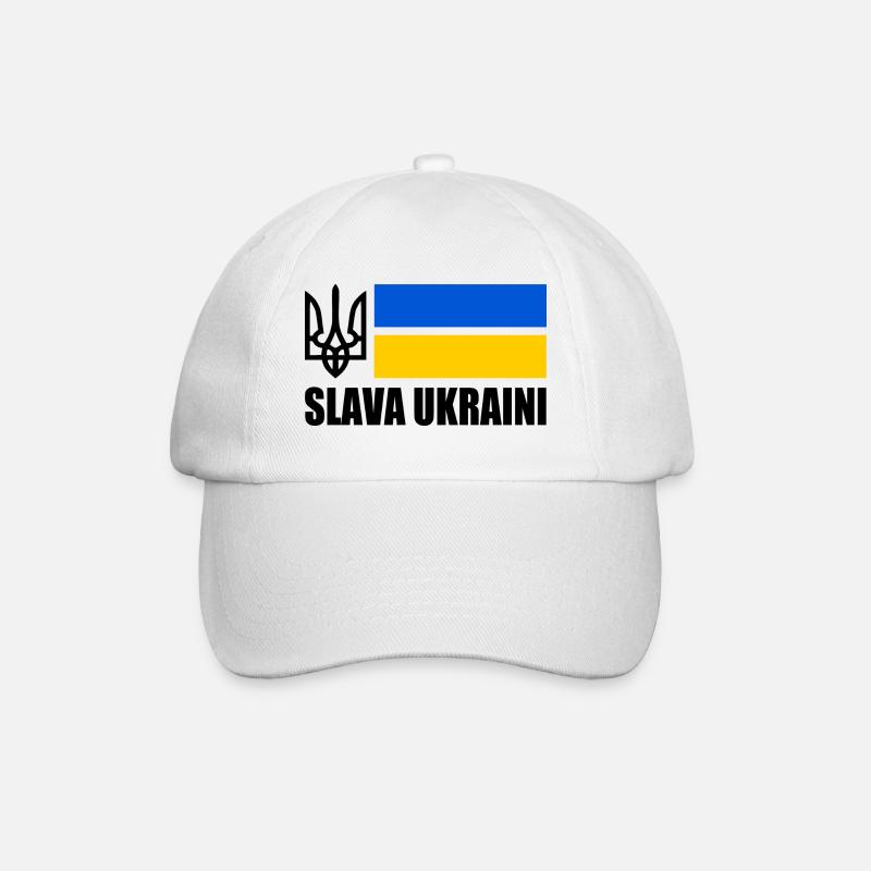 Ukraine - Baseballkappe - Weiß/Weiß