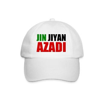 jin jiyan azadi - Baseballkappe - Weiß/Weiß - Vorne