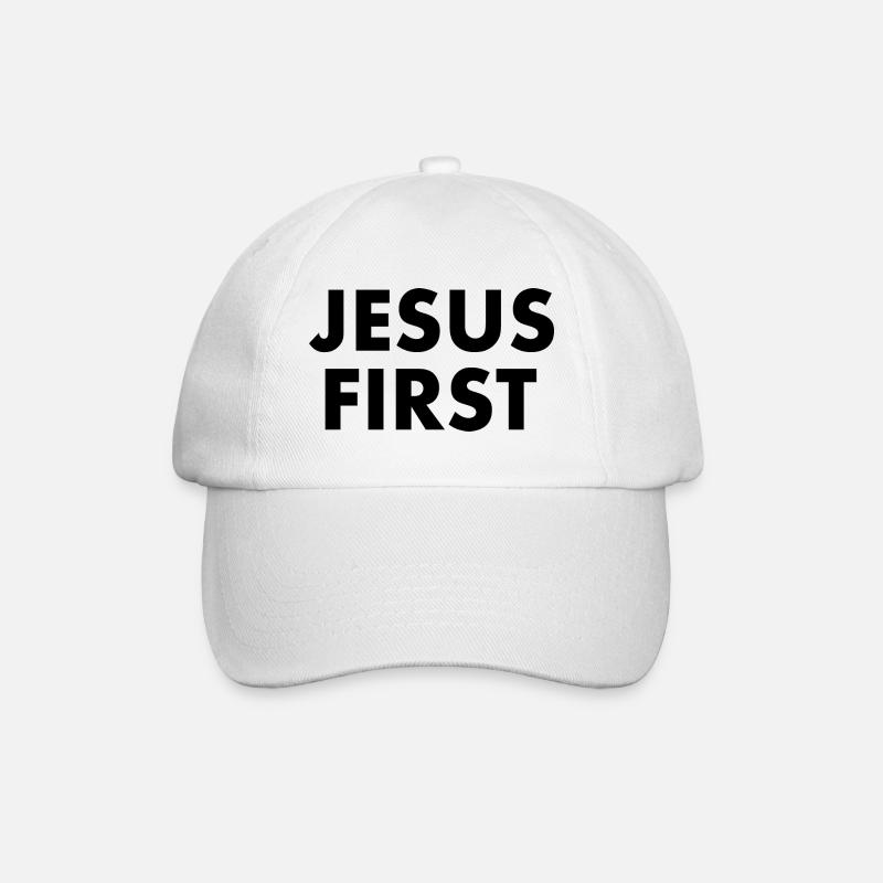 Jesus first - Baseballkappe - Weiß/Weiß