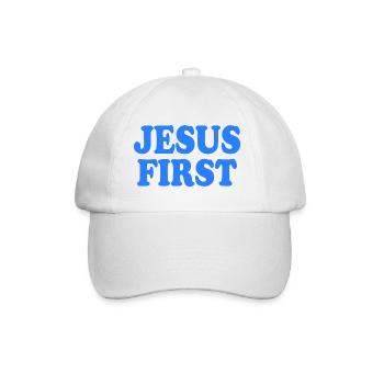 Jesus first - Baseballkappe - Weiß/Weiß - Vorne