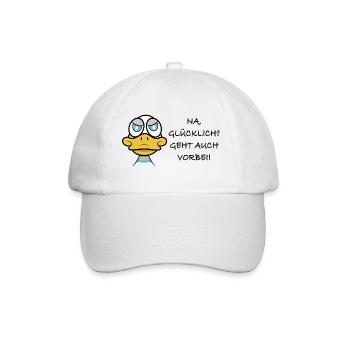 Glücklich geht auch vorbei! - Baseballkappe - Weiß/Weiß - Vorne