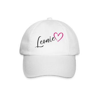 Leonie Surname First Name Heart pink - Baseball Cap - white/white - Front