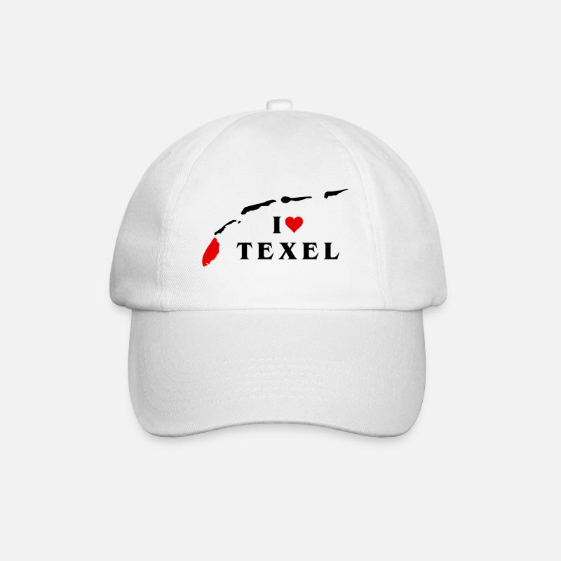 Ich liebe Texel - Baseballkappe - Weiß/Weiß