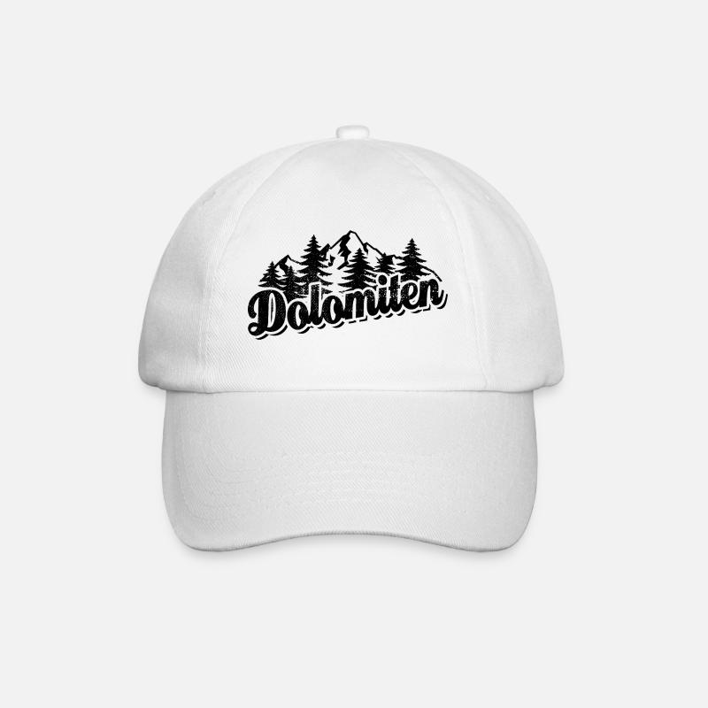 Dolomiten - Wald und Berge Wandern Erholung - Baseballkappe - Weiß/Weiß