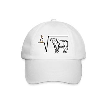 Ente Wurzel aus Kuh - Mathe Geschenk - Baseballkappe - Weiß/Weiß - Vorne