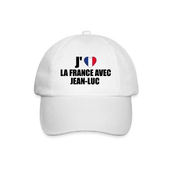 j'aime la France avec Jean Luc - Casquette classique - blanc/blanc - Devant