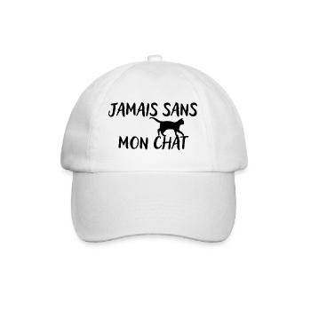 Jamais sans mon chat - Casquette classique - blanc/blanc - Devant
