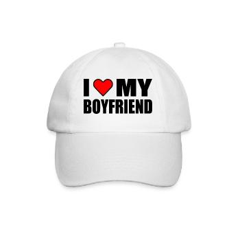 I love my boyfriend - Baseballkappe - Weiß/Weiß - Vorne
