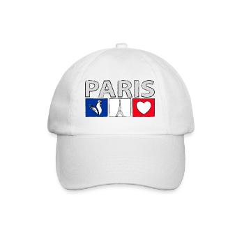 Paris mit Herz - Baseballkappe - Weiß/Weiß - Vorne